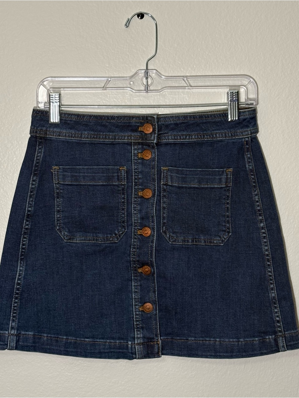 Madewell Stretch Denim ALine Mini Skirt in Salisbury Wash Patch Pocket Edition 2